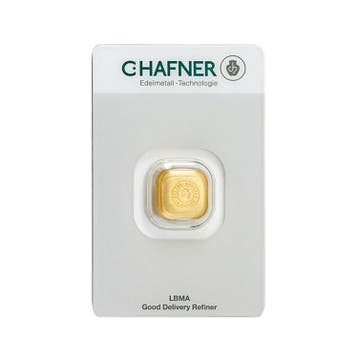 1 troy ounce goudbaar C. Hafner nugget, Verzenden