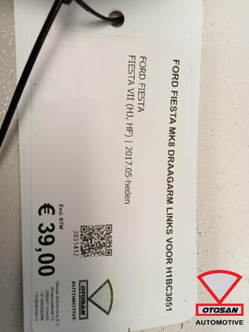 Ford Fiesta MK8 Draagarm Links Voor H1BC3051, Ophalen, Gebruikt, Ford