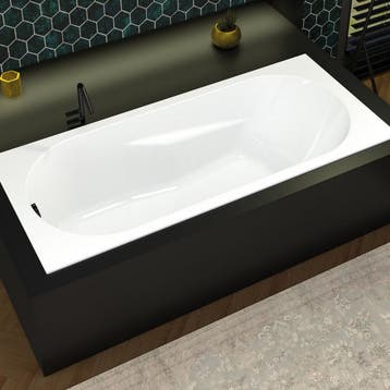 Ligbad Riho Lazy 170x75 cm Bedieningsknop Links Wit Glanzend, Ophalen of Verzenden, Nieuw