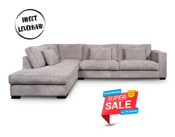 Hoekbank Mannheim Ribstof SALE, Huis en Inrichting, Banken | Bankstellen, Verzenden