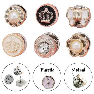 Fako Bijoux - Pin Broche Mini - Steek Pin Knopen Set - 6, Verzenden, Nieuw