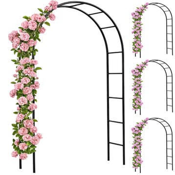 Rozenboog Set van 4 Zwart 240x140x37cm (Tuinbogen pergola), Verzenden, Nieuw