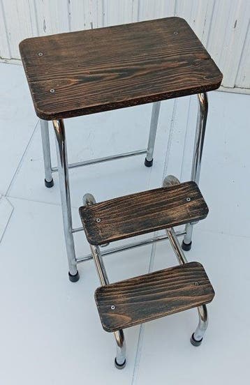 Keukentrapje - Hout, ijzerchromaat - Vouwbare keukentrap