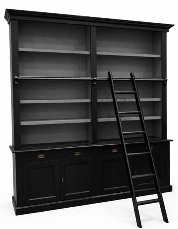 Boekenkast zwart Kesteren 200cm, Ophalen of Verzenden, Nieuw