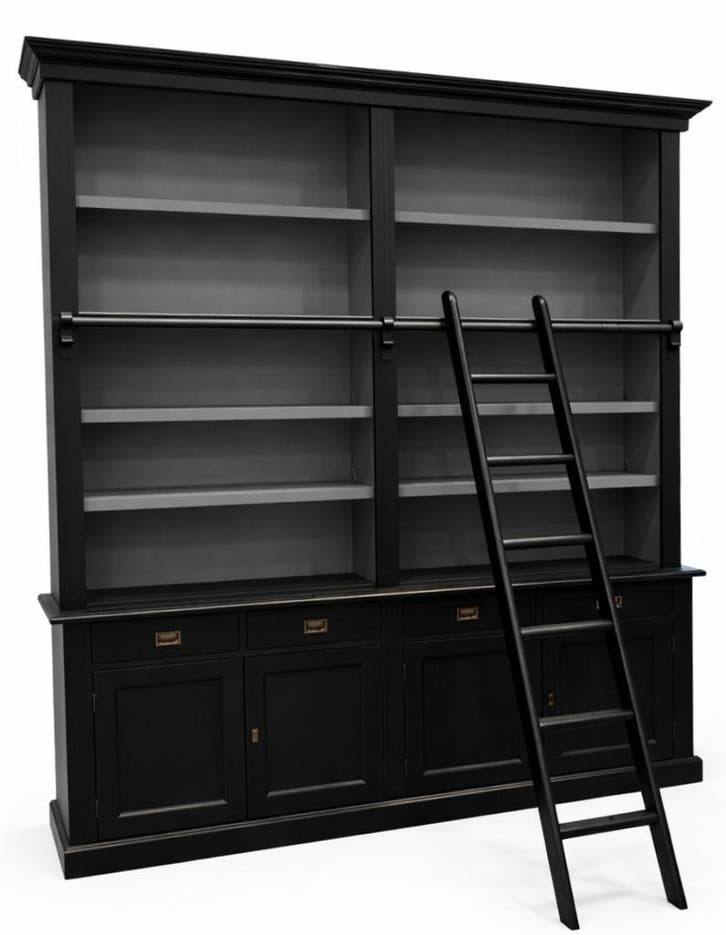 Boekenkast zwart Kesteren 200cm, Huis en Inrichting, Kasten | Boekenkasten, Ophalen of Verzenden