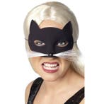 Kunstof zwarte katten masker - Oogmaskers, Verzenden, Nieuw