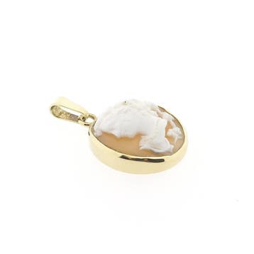 Gouden hanger met camee (Hanger of bedel), Ophalen of Verzenden, Gebruikt, Goud, Overige merken