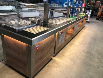 BUFFETTEN VITRINE TOOBANK | PRESENTATIE VITRINE| bain marie, Gebruikt, Hotelinrichting