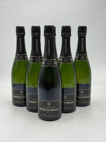 Marquis de Marillac Brut Select - Champagne Brut - 6 Flessen, Nieuw