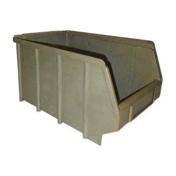 Magazijnbak, 245x150x125 mm, grijs kunststof, gebruikt, Ophalen of Verzenden