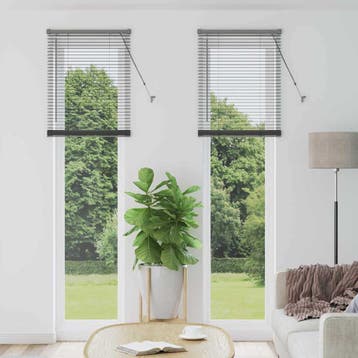 vidaXL Venetiaanse jaloezie Donkergrijs 220 x 55 cm 25 mm, Huis en Inrichting, Verzenden, Nieuw, Grijs
