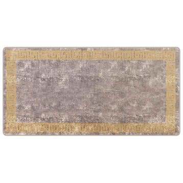 vidaXL Vloerkleedloper MARSA Grijs en Goud 100 x 200 cm, Verzenden, Nieuw, Grijs