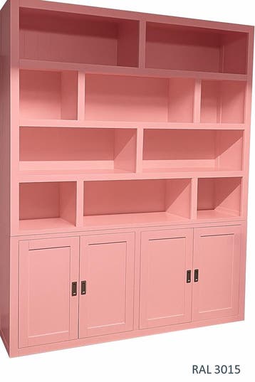Roze vakkenkast ongelijke vakken 200 x 240cm, Ophalen of Verzenden, Nieuw