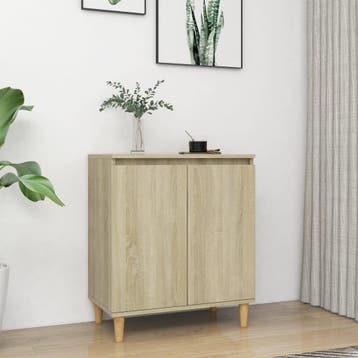 vidaXL Dressoir met houten poten 60x35x70 cm bewerkt hout, Huis en Inrichting, Kasten | Dressoirs, Verzenden, Nieuw, 50 tot 100 cm