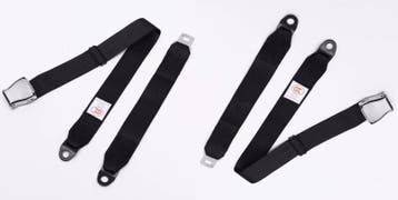 2 Point Airplane Buckle Lap Seat Belts Black, Ophalen of Verzenden, Nieuw