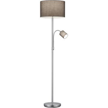 LED Vloerlamp - Trion Hotia - E14 Fitting - Rond - Mat Grijs, Ophalen of Verzenden, Nieuw, Metaal