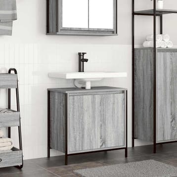 vidaXL Badkamerkast wastafelkast 60x34,5x60 cm grijs sonoma, Verzenden, Nieuw