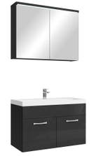 Badkamermeubel Set Paso 02 80 x 40 cm Zwart Badmeubel, Verzenden, Nieuw, Wastafelkast