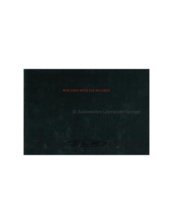 2003 MERCEDES BENZ SLR MCLAREN BROCHURE DUITS, Boeken, Auto's | Folders en Tijdschriften