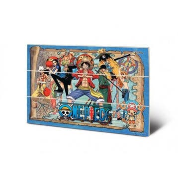 One Piece Straw Hat Pirets Map - Wooden Art 20x29.5cm, Verzenden, Nieuw