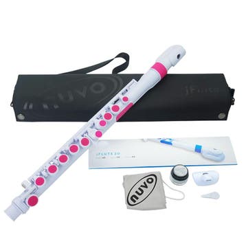 NUVO jFlute 2.0 wit-roze kinder dwarsfluit in C met DONUT, Ophalen of Verzenden, Nieuw