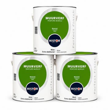 Histor Mat muurverf Bieslook SET 3x2,5L – nieuw, 5 tot 10 liter, Verzenden, Nieuw, Verf