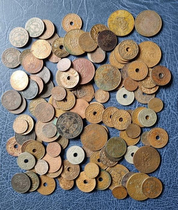 Nederlands-Indië. 1 t/m 5 cent 1857/1945 110 stuks (Zonder, Postzegels en Munten, Munten | Nederland