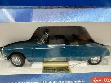 Sunstar 1:18 - Modelauto - Citroen DS 19 Cabriolet - Bleu, Nieuw