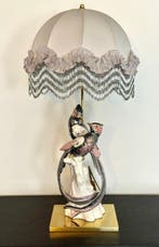 Tafellamp - Porselein, Messing - Grote lamp 78 cm