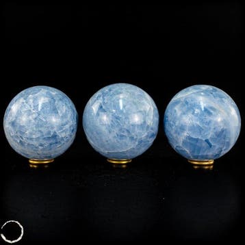 Zeldzame natuurlijke blauw-calciet bolletjesset – 3