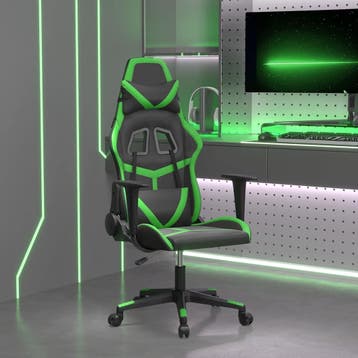 vidaXL Massage gamestoel kunstleer zwart en groen, Verzenden, Nieuw, Groen
