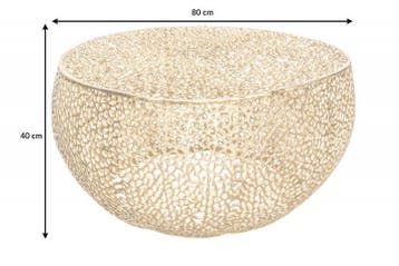 Filigraan design salontafel ABSTRACT LEAF 80cm goud, Ophalen of Verzenden, Nieuw