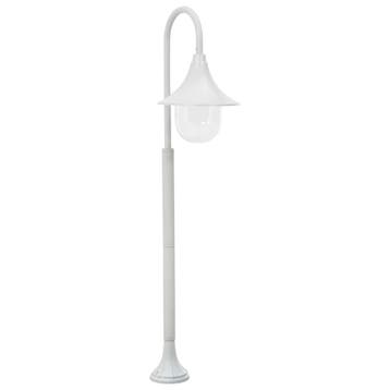 vidaXL Paalverlichting tuin E27 120 cm aluminium wit, Tuin en Terras, Buitenverlichting, Verzenden, Nieuw, Aluminium, Staande lamp
