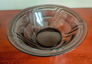 A.D. Copier - Schaal - Glas - Serie Grijsviolet, Antiek en Kunst