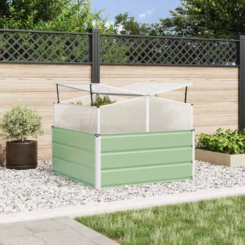 vidaXL Plantenbak Pastelgroen 100 x 100 x 77 cm, 100 cm of meer, Verzenden, Nieuw, Metaal
