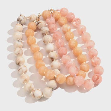 Trendy Multicolor Statement Ketting met Grote Ronde Kralen -, Verzenden, Nieuw
