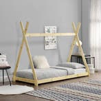 Kinderbed Onejda Tipi grenen met bedbodem 90x200 cm hout, Verzenden, Nieuw