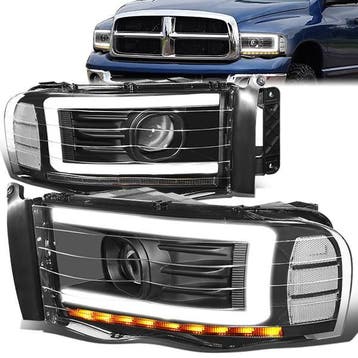 SK-Import Koplampen LED Black Housing Dodge Ram, Auto-onderdelen, Ophalen of Verzenden, Nieuw, Dodge