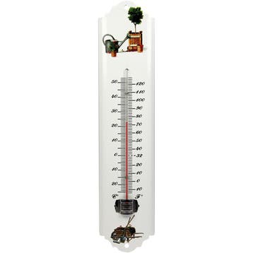 Talen Tools Metalen Buitenthermometer - Wit - 30 cm (Tuin), Ophalen of Verzenden, Nieuw
