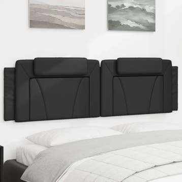 vidaXL Hoofdbordkussen Viana 180 cm kunstleer zwart, Verzenden, Nieuw, Zwart, Overige materialen