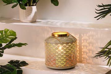 Decoratieve lantaarn CANDLELIGHT 20cm pastelgroen metaal, Ophalen of Verzenden, Nieuw