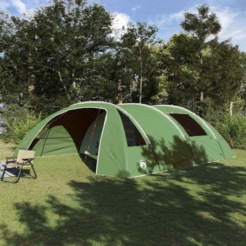 vidaXL Tunnel Tent 6-Persoon 6-persoons Groen en Wit, Verzenden, Nieuw, Tot en met 2