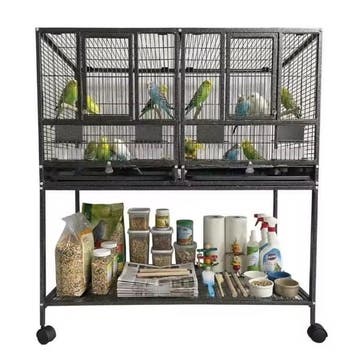 Grote Vogelkooi met Wielen en Zitstokken voor Papegaaien, Verzenden, Nieuw