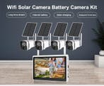 Vanguard zonnepaneel set met 4x batterij camera 2 weg audio, Verzenden, Nieuw