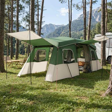 vidaXL Instant Tent met Waterdichte Regenfly 3-persoons, Verzenden, Nieuw, Tot en met 2