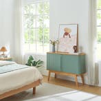 Commode Tysvær dressoir 110x40x80 cm naturel en blauw [en.ca, Verzenden, Nieuw