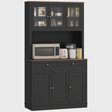 Keuken Serveertafel met 3 Glazen Deuren, Open Werkblad en 2, Verzenden, Nieuw