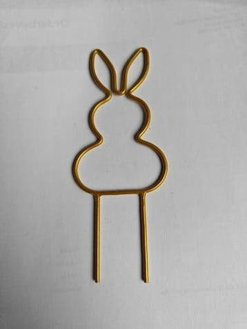 Metalen Frame Haas staand oor op steker Goud 10 cm, Hobby en Vrije tijd, Knutselen, Ophalen of Verzenden, Nieuw