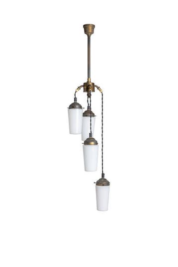 Vintage Hanglamp, Hanglamp Cascade, Glazen Hanglamp, Antiek en Kunst, Antiek | Lampen, Ophalen of Verzenden