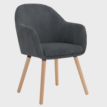Moderne Corduroy eetkamerstoel met armleuning en rugleuning, Verzenden, Nieuw